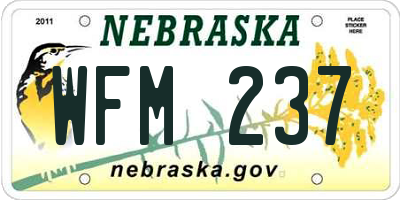 NE license plate WFM237