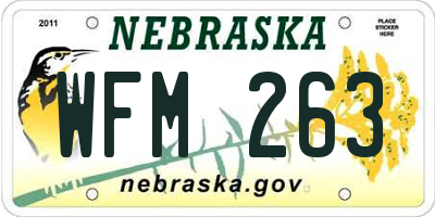 NE license plate WFM263