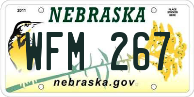 NE license plate WFM267