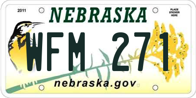 NE license plate WFM271