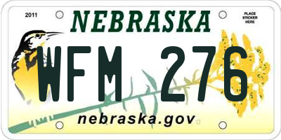 NE license plate WFM276