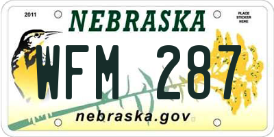 NE license plate WFM287