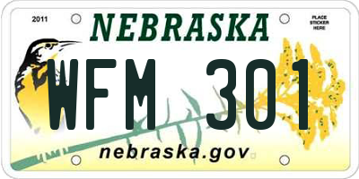 NE license plate WFM301