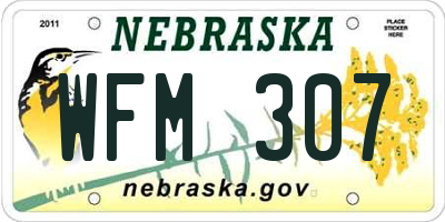 NE license plate WFM307
