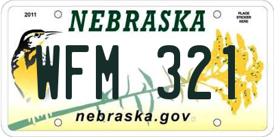 NE license plate WFM321