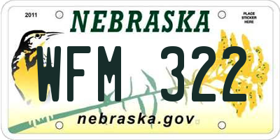 NE license plate WFM322