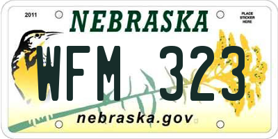 NE license plate WFM323