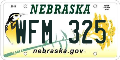NE license plate WFM325
