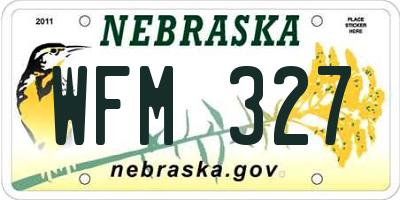 NE license plate WFM327