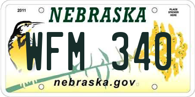 NE license plate WFM340