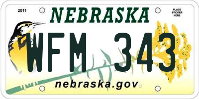NE license plate WFM343
