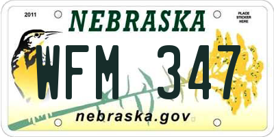 NE license plate WFM347