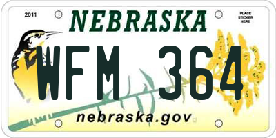 NE license plate WFM364