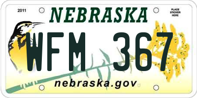 NE license plate WFM367