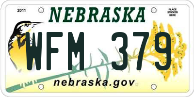 NE license plate WFM379