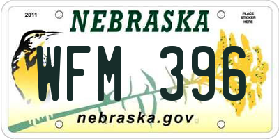 NE license plate WFM396