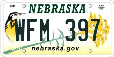 NE license plate WFM397
