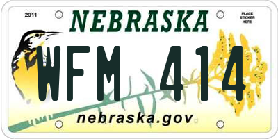NE license plate WFM414