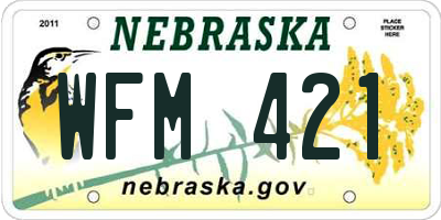 NE license plate WFM421