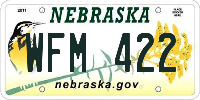 NE license plate WFM422