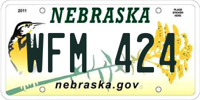 NE license plate WFM424