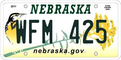 NE license plate WFM425