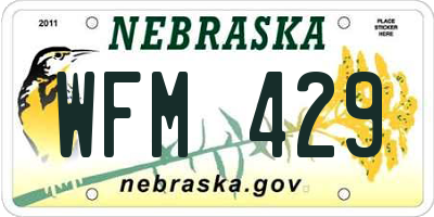 NE license plate WFM429
