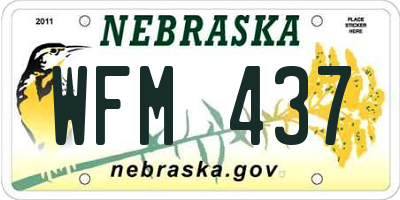 NE license plate WFM437