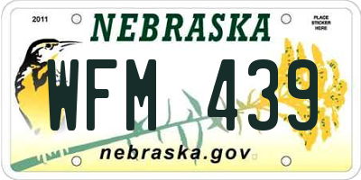 NE license plate WFM439