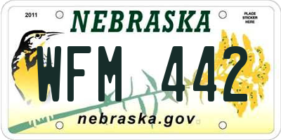 NE license plate WFM442