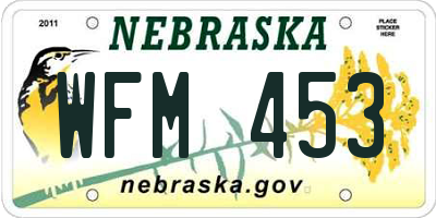 NE license plate WFM453