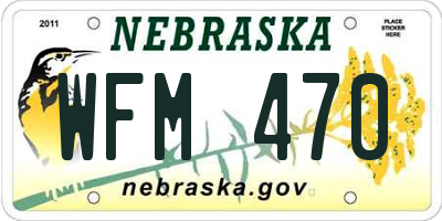 NE license plate WFM470