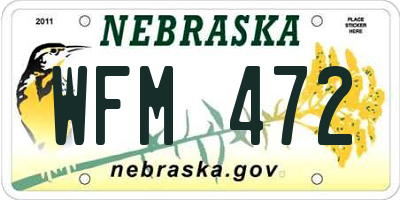 NE license plate WFM472