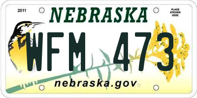 NE license plate WFM473
