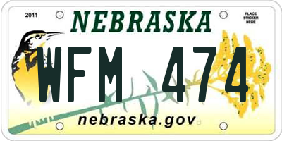 NE license plate WFM474
