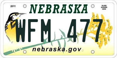 NE license plate WFM477