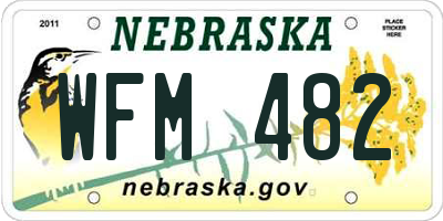 NE license plate WFM482