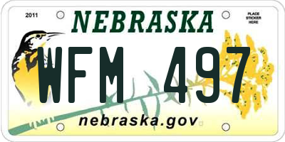NE license plate WFM497