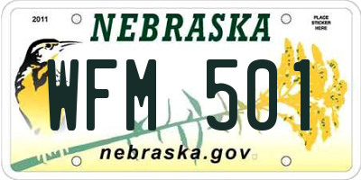 NE license plate WFM501