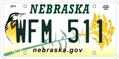 NE license plate WFM511