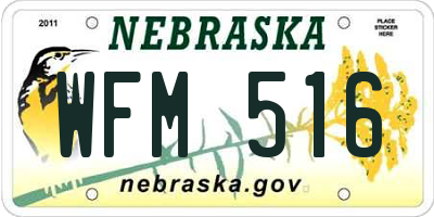 NE license plate WFM516
