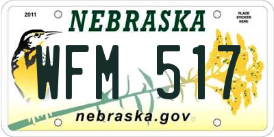NE license plate WFM517
