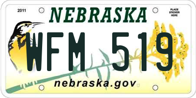 NE license plate WFM519
