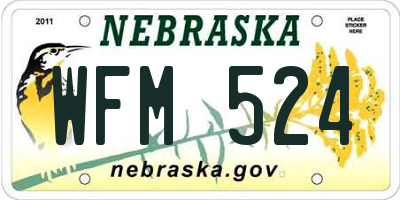 NE license plate WFM524