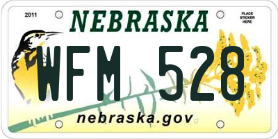 NE license plate WFM528