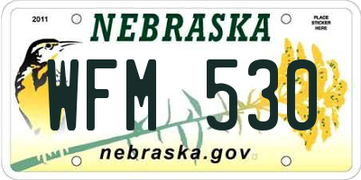 NE license plate WFM530