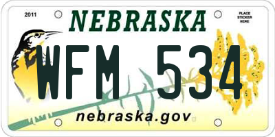 NE license plate WFM534