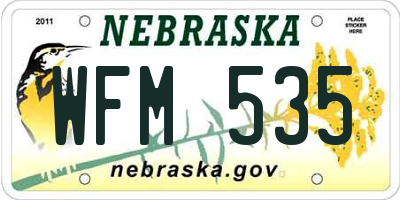 NE license plate WFM535