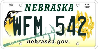NE license plate WFM542