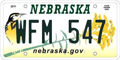 NE license plate WFM547